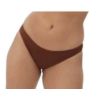 NWT Everlane ReNew Nyle Low-Rise Bikini Bottom Brown XXL Sustainable Swim
